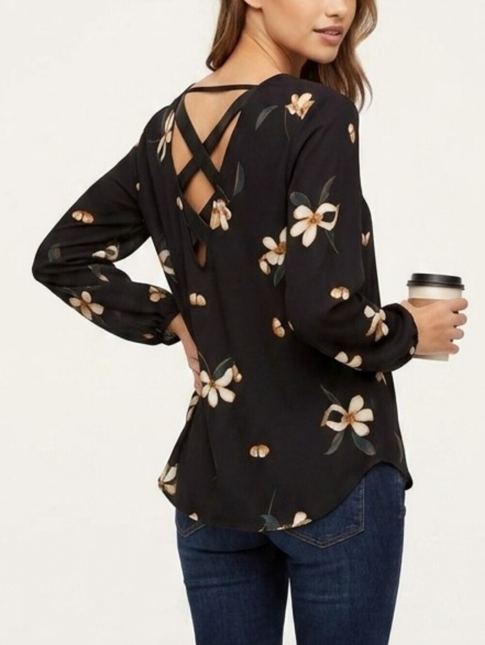 Dynamite Strappy Back Tunic with Faux Leather